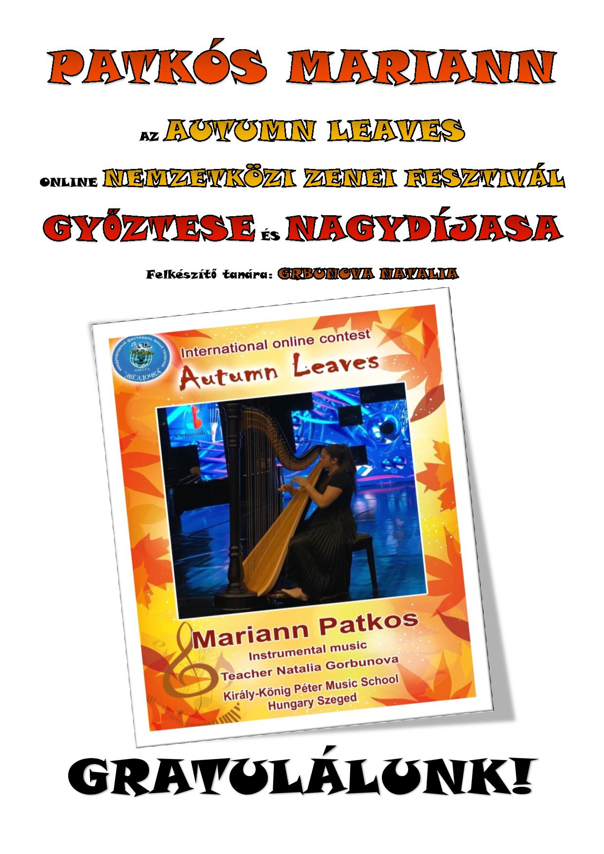 2022.11.07. - Autumn Leaves Nemzetközi Zenei Fesztivál-Online,Ukrajna,Odessza